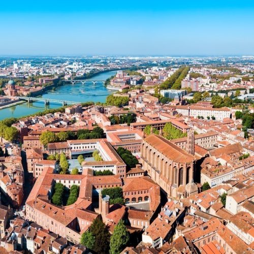 Vue aérienne de la ville de Toulouse